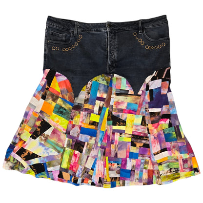 Ice Dyed Patchwork Skirt by Batch Life - Size 2X