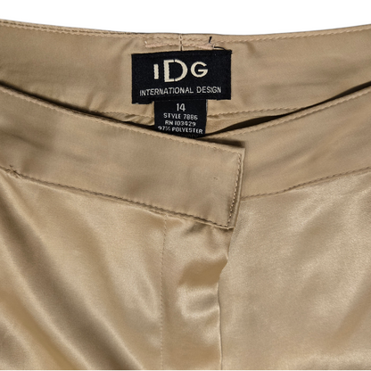 Y2K Gold Satin Cargo Pants by IDG