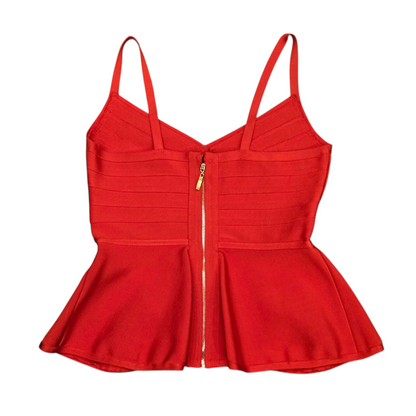 Y2K Red Herve Leger-Inspired Bandage Top