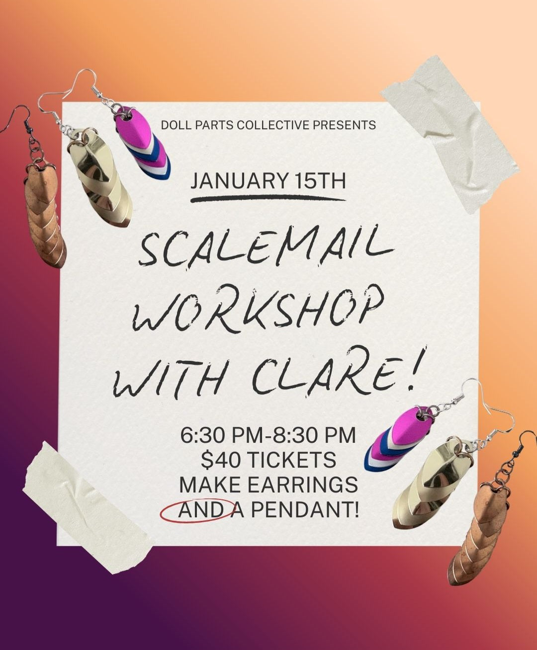 Scalemail Workshop with Clare Monahan - Thursday, January 15th - 6:30pm-8:30pm