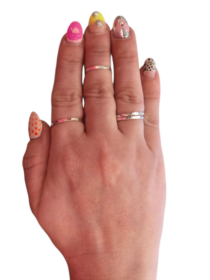 Hammered Sterling Stacker Rings by Stephanie Norris