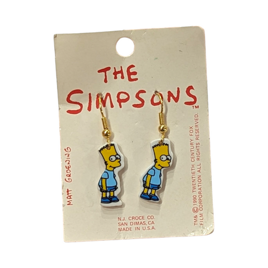 Vintage Licensed 1990 Bart Simpson Earrings