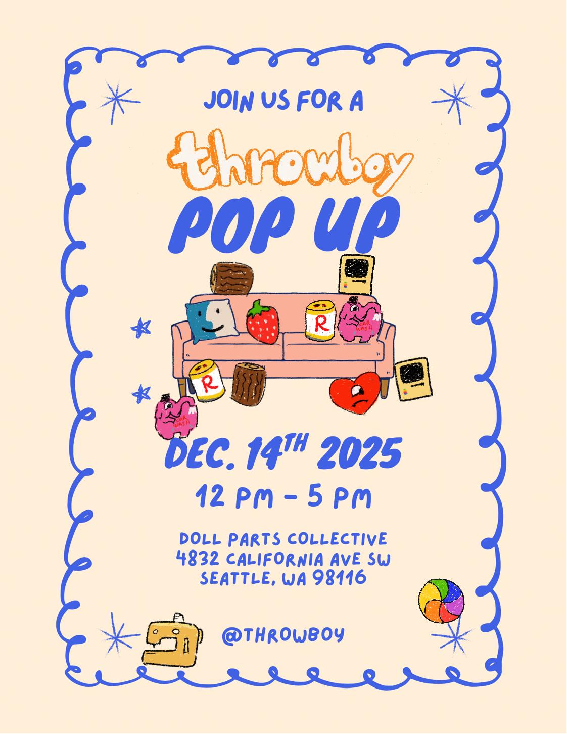 THROWBOY Pop-Up at Doll Parts! - Sunday, December 14th - 12pm-5pm