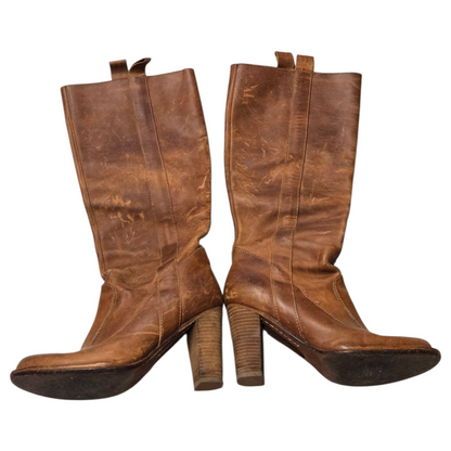 Frye Villager Leather Heel Boots - Size 7.5