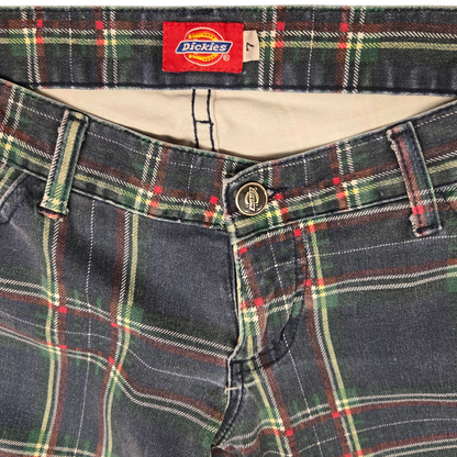 Y2K Ultra Low-Rise Plaid Flares by Dickies