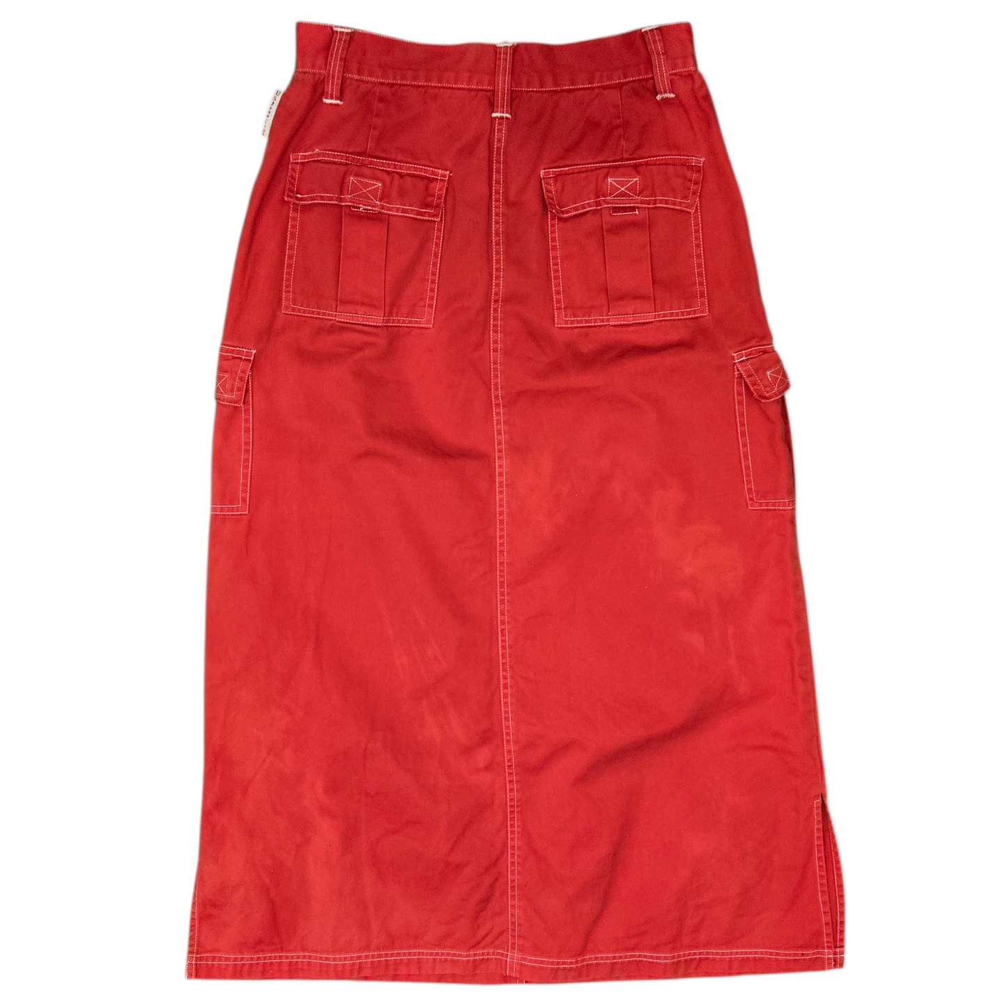 90's/Y2K Red Cargo Skirt by US Jean Club