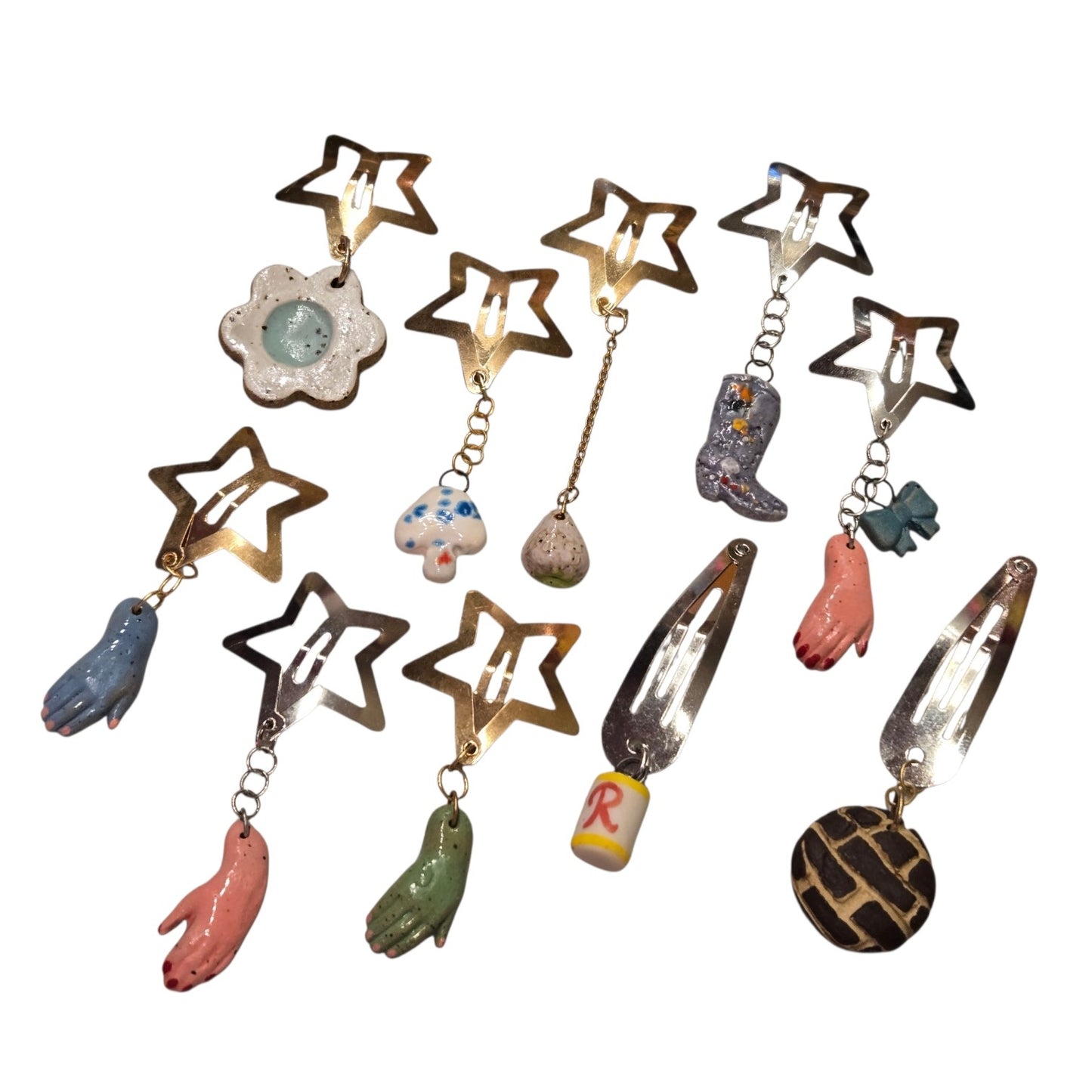 Ceramic Charm Hair Clips by the Introverted Potter