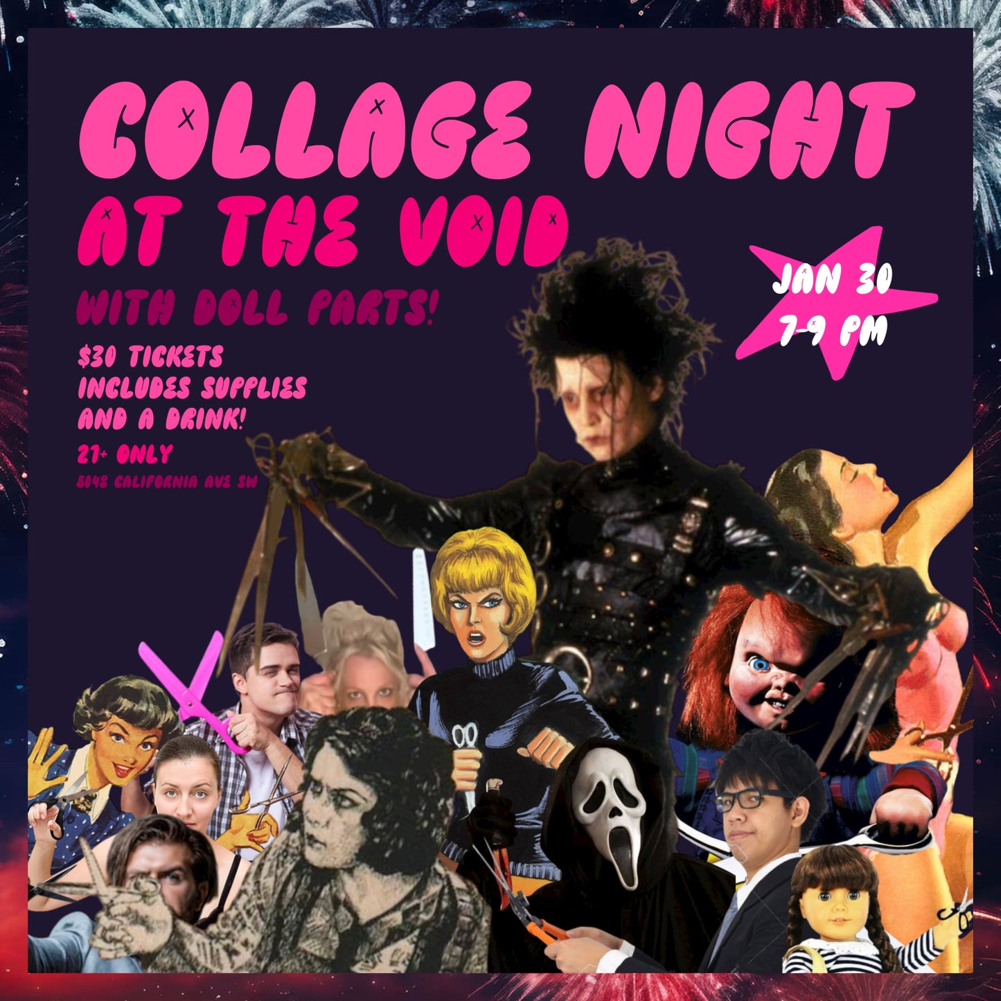 Collage Night with Doll Parts at the Void! - Friday, January 30th - 7-9pm