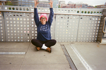 I Believe in Ferries Navy Blue Crewneck - Size XL