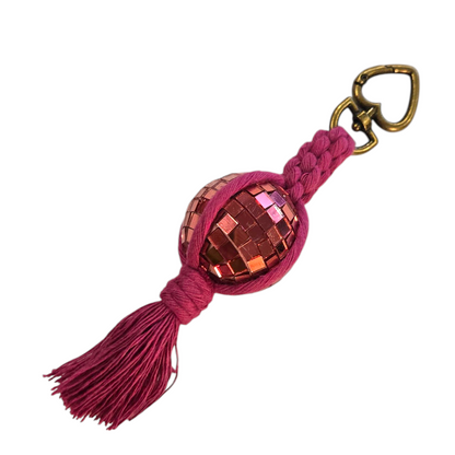 Macrame Disco Ball Keychains by BohoBaby