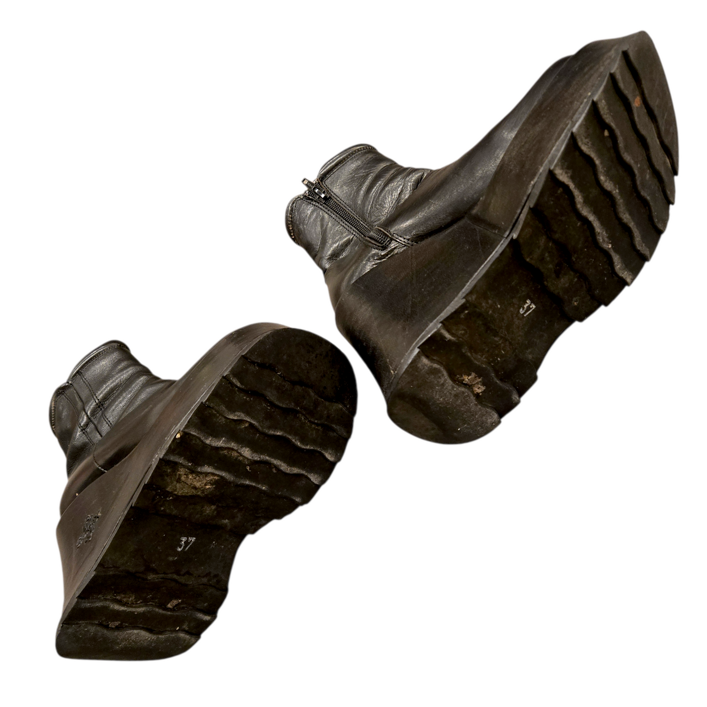 90s/Y2K Leather Platform Ankle Boots by Sonax (RARE!)