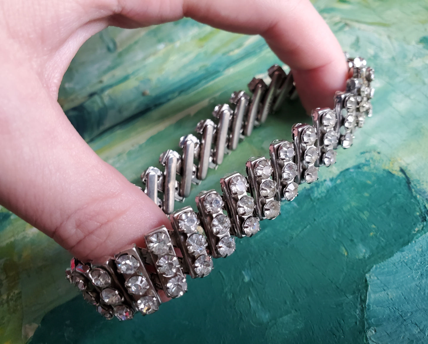 40's/50's Stretch Rhinestone Bracelet