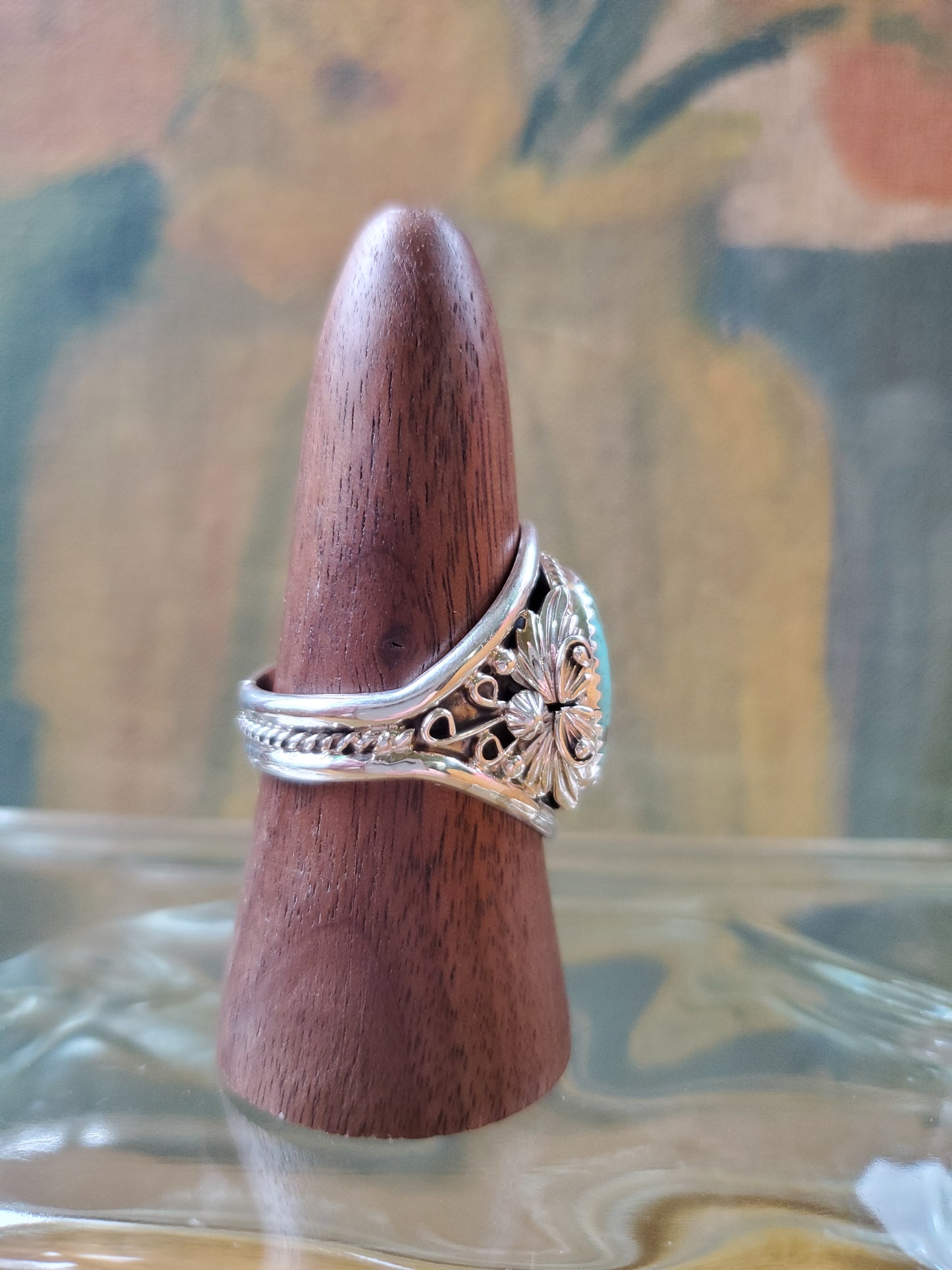 Sterling Turquoise & Filigree Ring