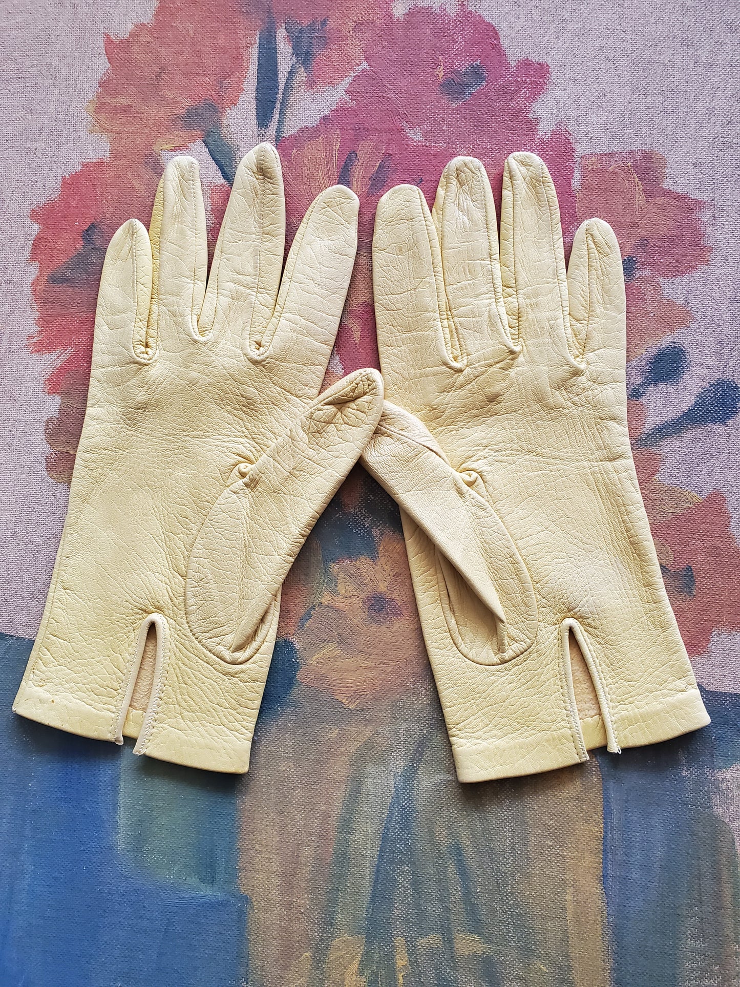 Canary Yellow Leather Gloves