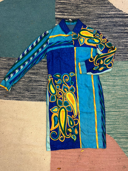60's Holly Hoelscher Printed Silk Dress