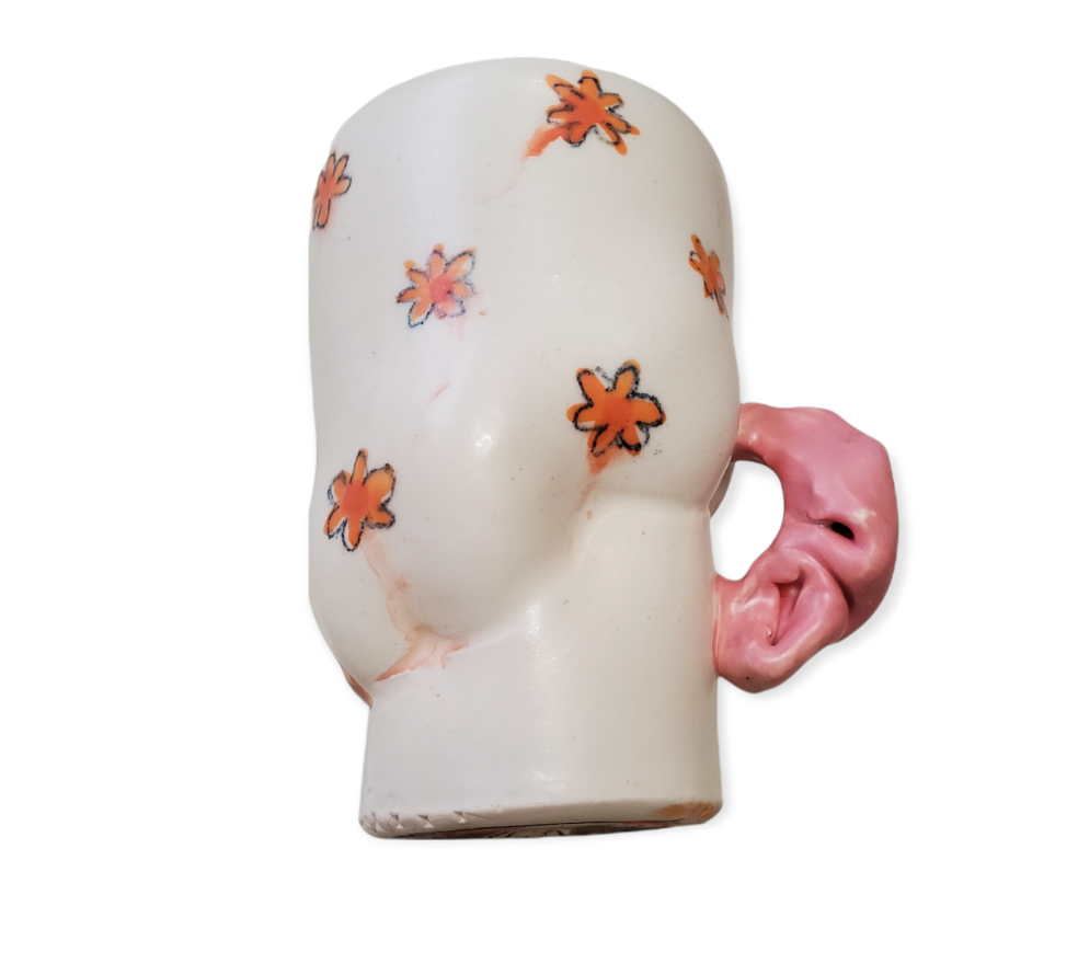 Pink and Orange Tall Mug by Anika Major