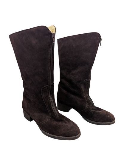 70's Suede & Sherpa Mid-Calf Boots