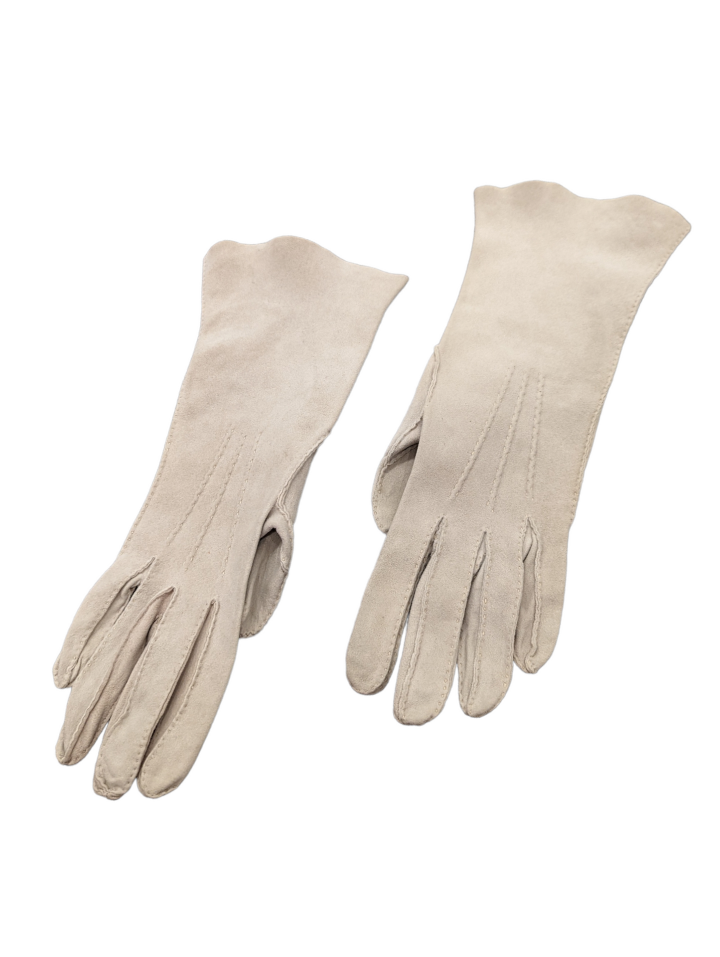 60's Beige Suede Gloves