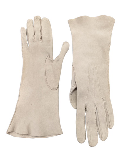 60's Beige Suede Gloves
