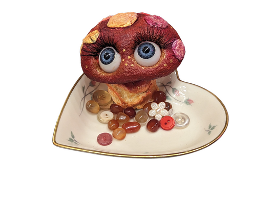 Handmade Heart Dish Mushie by The Cracked Porcelain Doll