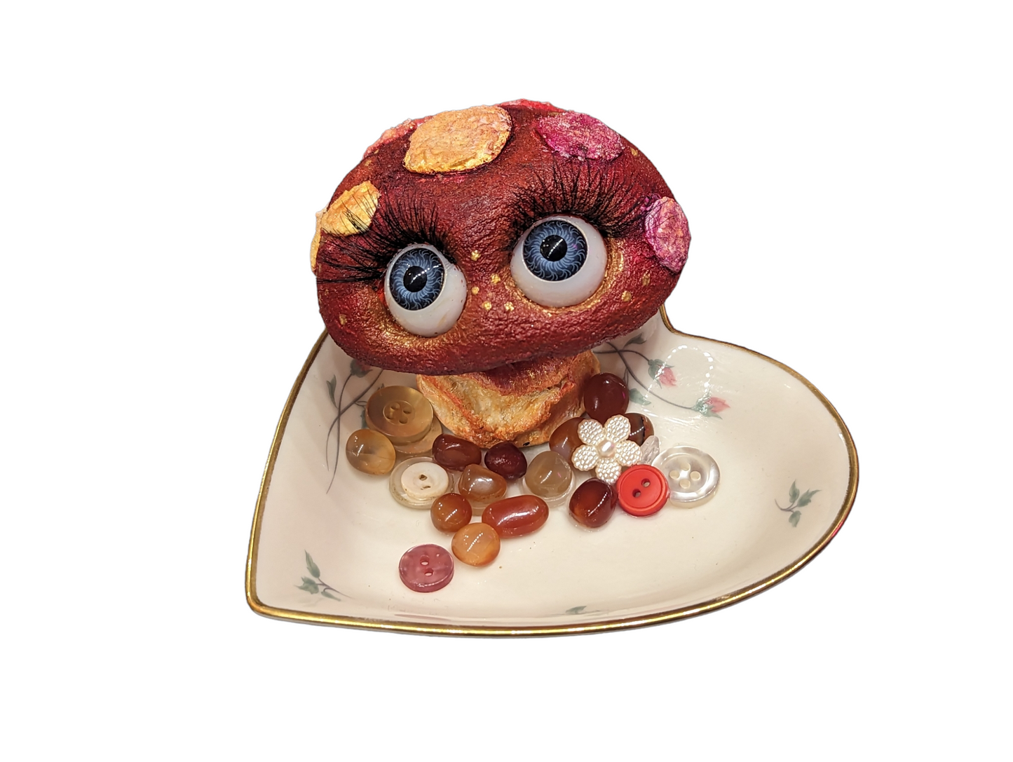 Handmade Heart Dish Mushie by The Cracked Porcelain Doll
