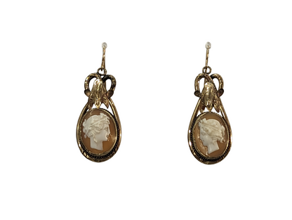 Antique Shell Cameo Earrings