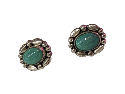 Vintage Sterling and Turquoise Stud Earrings