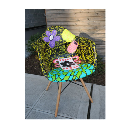 Hand Painted Bouquet Chair by Becky Bacsik