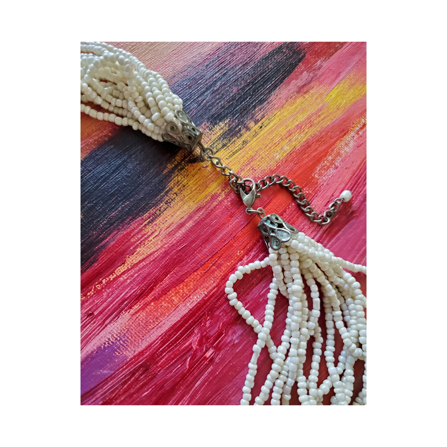 Ivory Multistrand Seed Bead Necklace
