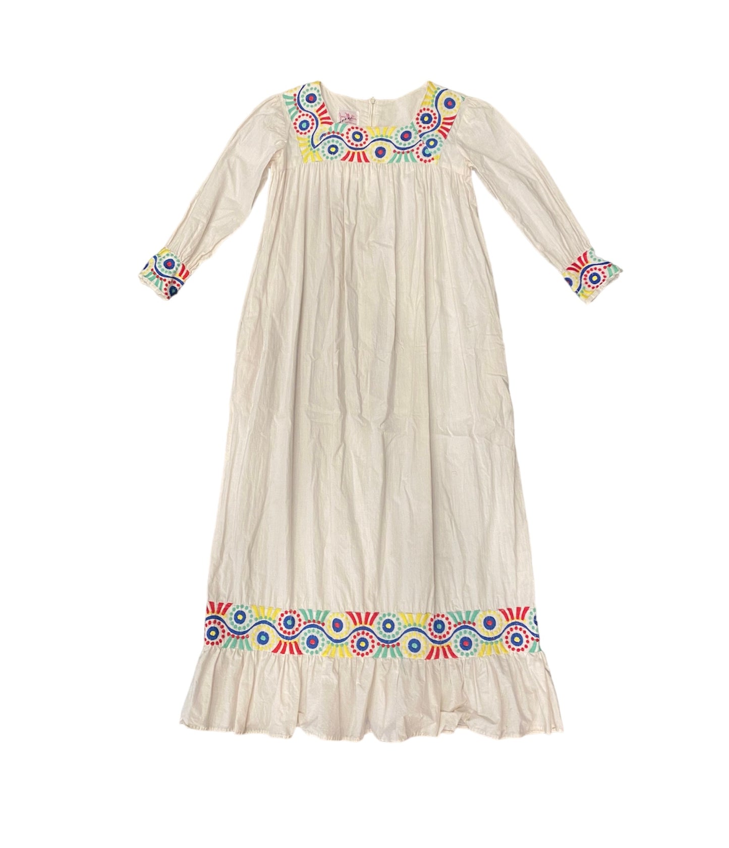 1970’s Embroidered Cotton Peasant Dress by Jane Martin