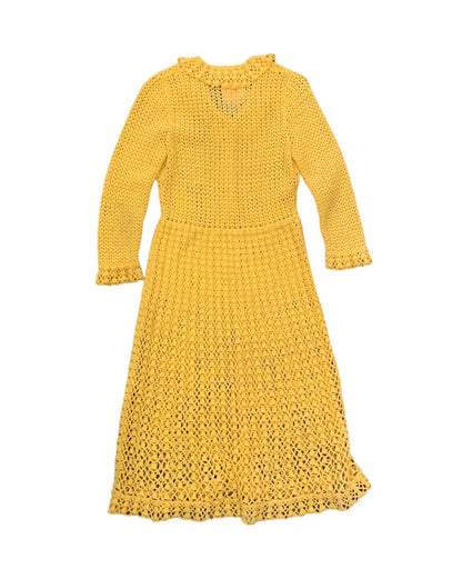 30’s/40’s yellow crochet dress