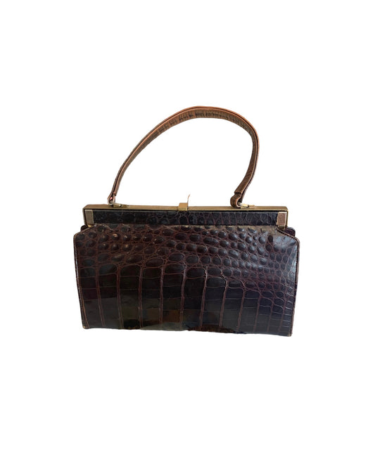 Late 40's/Early 50's Brown Reptile Purse