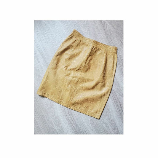 80's Valentino Boutique Python Embossed Leather Skirt